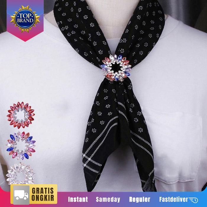 Bros Ring Hijab Mewah Dan Elegan Bros Simple Elegan Bros Cantik Bros Bunga Kristal Premium Bros