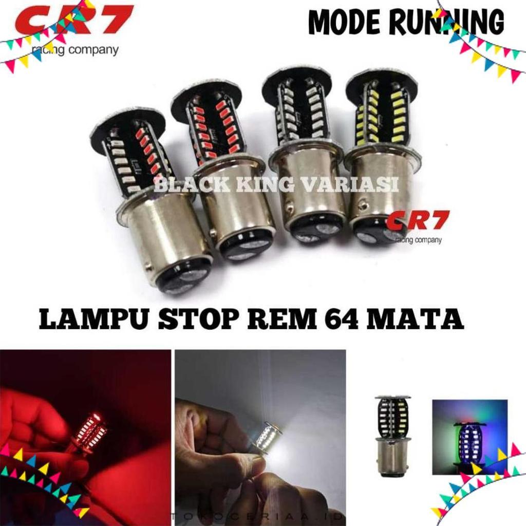 Berkualitas Lampu Stop Rem 64 Mata Led Flash Kedip Lampu Rem Motor Running Universal Lampu Stop Runn