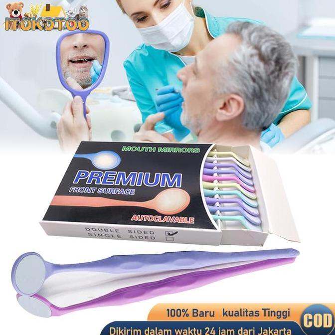 RGPOTZ 10Pcs/Box Dental Kaca Mulut Kacamulut Front Surface Anti Fog