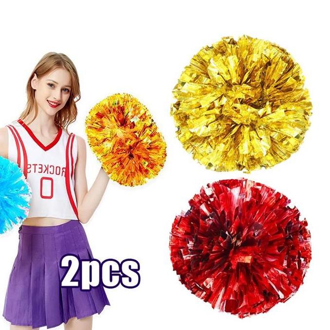 COLOCAS Pom Pom Cheerleader 2pcs Rumbai Pom Pom Tari Umbul Umbul Nari Bola Bunga Cheerleader