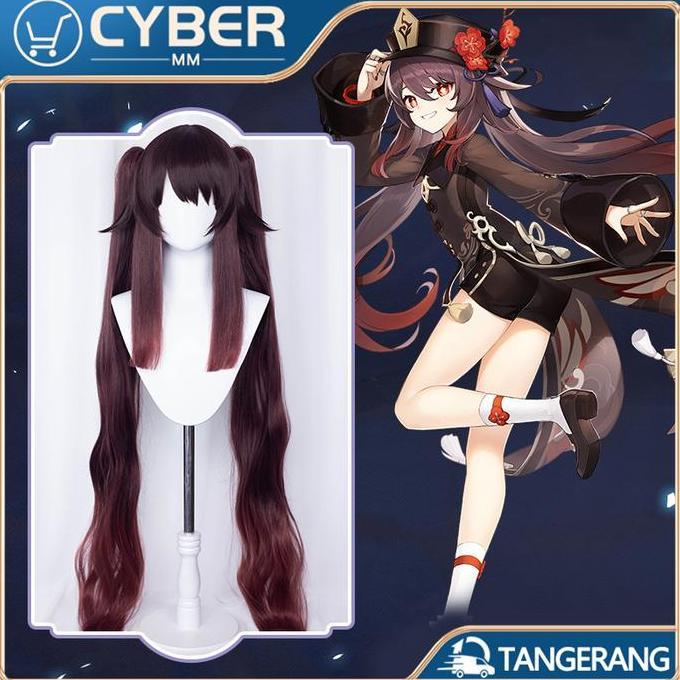 SYLVETI Wig Cosplay Hutao Pursun Genshin Impact Hutao Anime Game Hu Tao