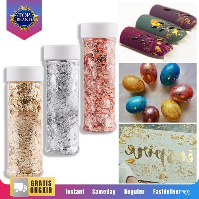 Edible Gold Leaf 2G Gold Flakes Edible Kue Alat Dekorasi Cokelat Edible Gold Flakes Original