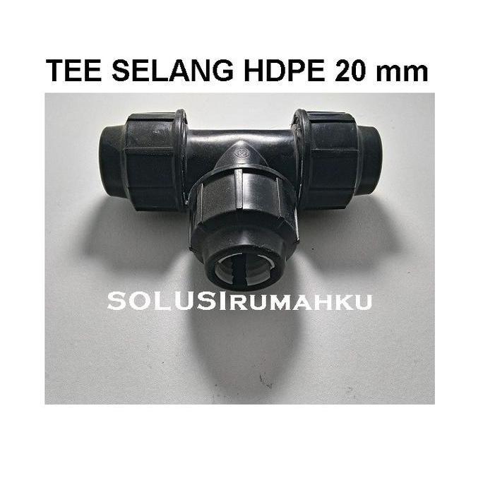 Allnew- Tee Polos Hdpe 1/" T Ta Selang Ke Selang Pe Hitam Selang Pdam 1/