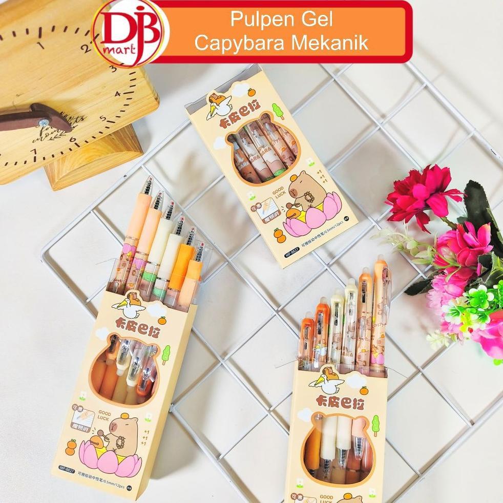 Pulpen 1 Pack | Pulpen Gel Lucu | Pulpen Hapus | Pack Isi 12 Pcs Erasable Ink Tinta Hitam - Djb