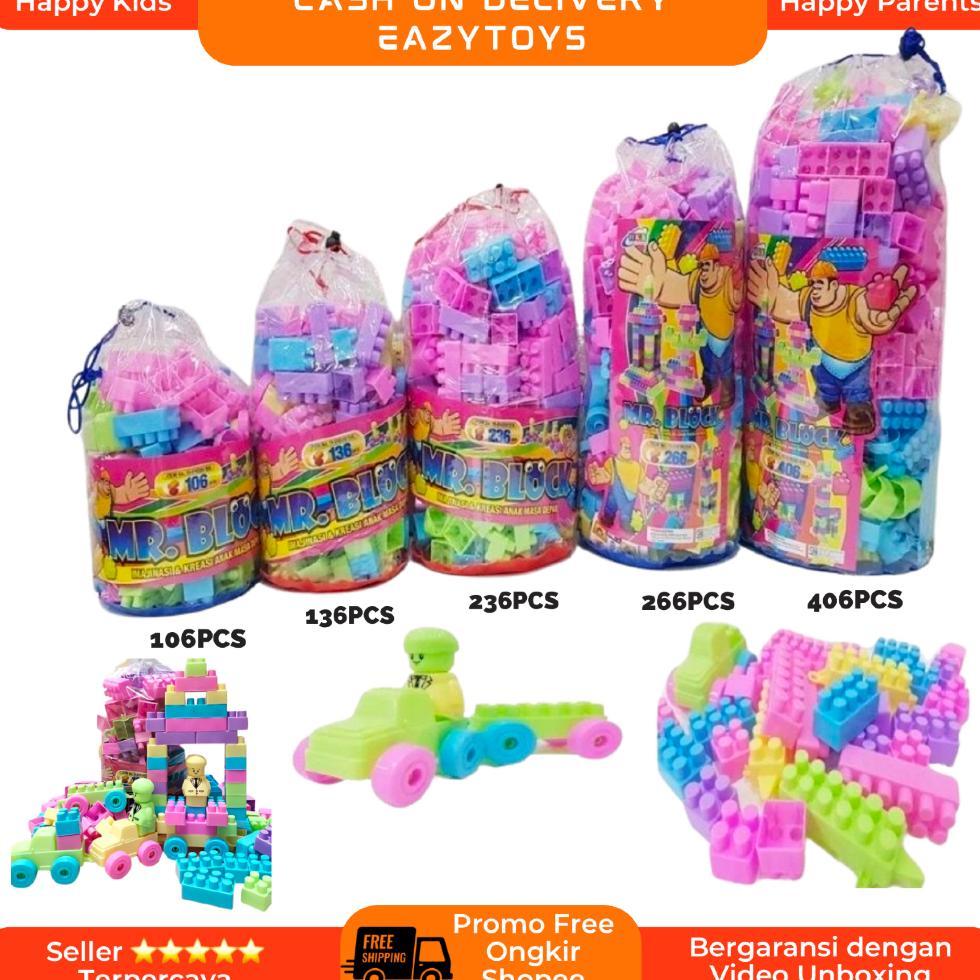 Mainan Brick Balok Susun Anak Diy Ukuran Besar Mr Block Anak Bisa Pilih Isi Di Varian
