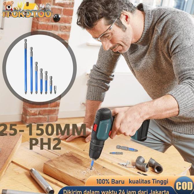 AQZEVUN 7pcs Mata Obeng Ketok Mata Obeng Impact Magnet Mata Bor Obeng Magnet Kuat Mata Bor Obeng Mag