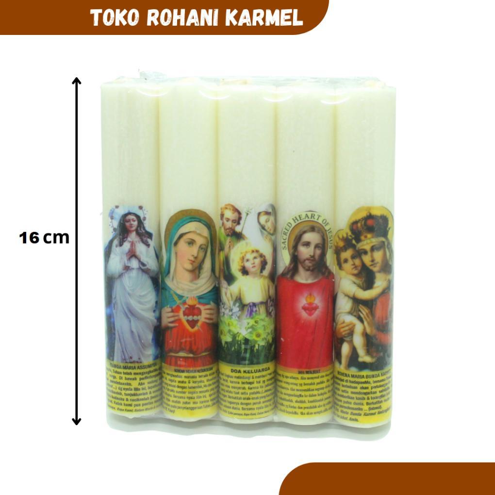 Lilin Doa Katolik Isi 5 Pcs / Lilin Doa Bergambar / Lilin Doa Katolik / Lilin Altar / Lilin Rohani