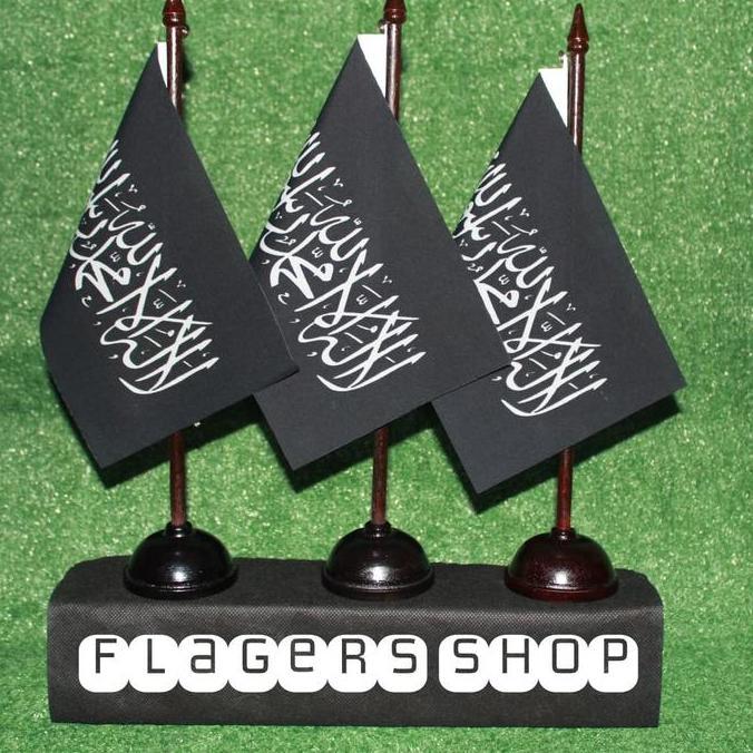 BENDERA MEJA TAUHID + TIANG KAYU