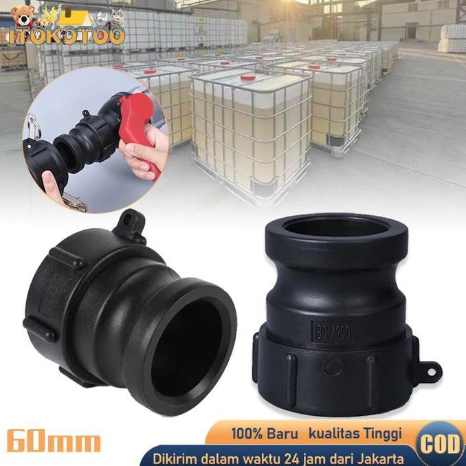 AQZEVUN Adapter Tank IBC Konektor Kran IBC Dari Drat Kasar Ke Camlock 2"