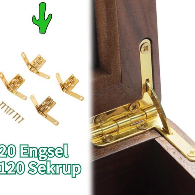 RGPOTZ 20 Engsel + 120 SekrupEngsel L untuk Box Engsel Siku L Mini Engsel Siku Engsel 90'' Engsel Ko