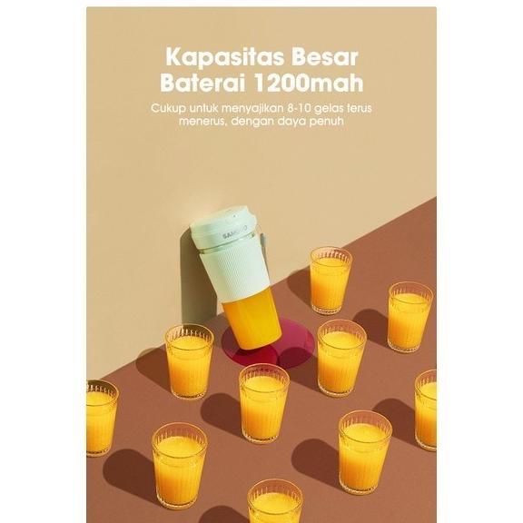 HOT DEALS Blender Portable USB Samono 350ML SW-Y9 Juicer Plastik 6 Mata Pisau Blender Mini 1200mAh K