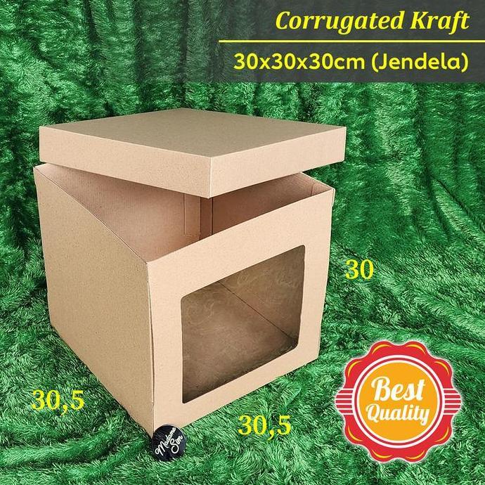 TALL CAKE BOX - DUS KUE ULANG TAHUN 30x30x30 (JENDELA)