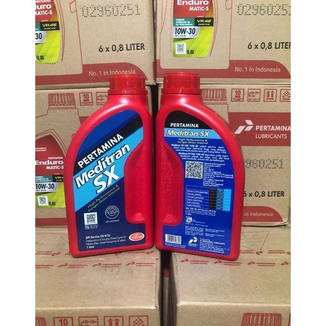 (ASLI 100%) OLI MEDITRAN SX MIN 15W-40 1LITER SNI / OLI MESIN 4TAK / MEDITRAN SX / ORIGINAL PERTAMIN