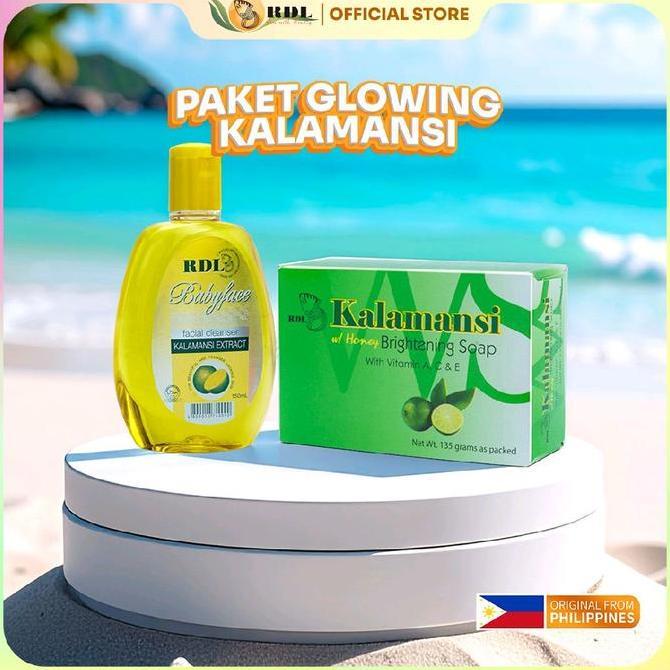 Paket Glowing RDL Sabun Kalamansi x Facial Cleanser Jeruk Nipis Paket Skincare Wajah Berminyak Kotor