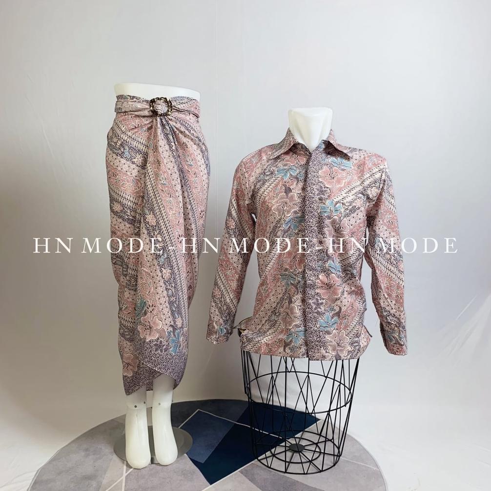 HN MODE - Couple kemeja batik panjang mix rok lilit terbaru volume 3