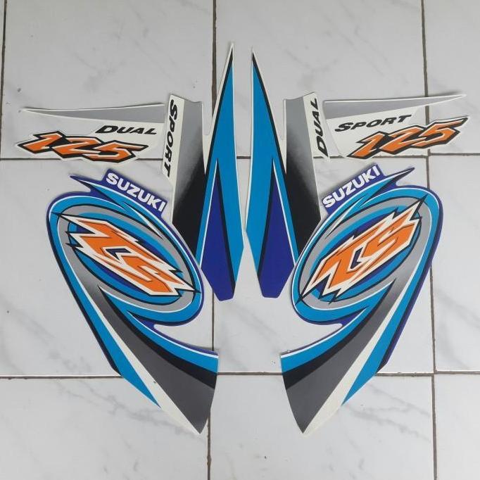 stiker striping body motor suzuki ts 125 biru