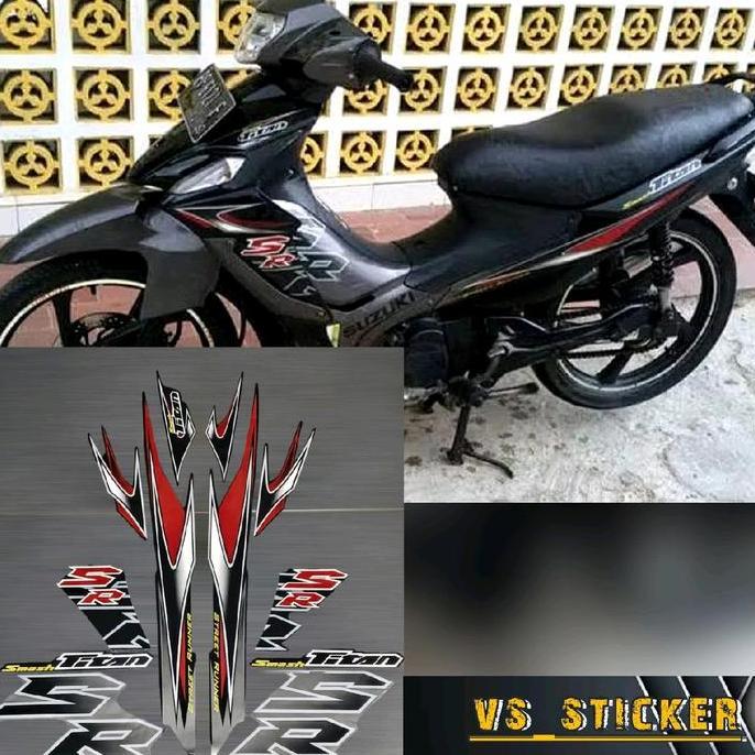 STRIPING LIST STANDART MOTOR SUZUKI SMASH TITAN SR 2010 MERAH PUTIH HITAM BIRU Motorcycle