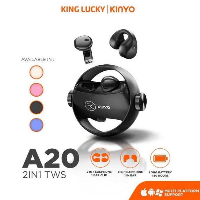 KINGLUCKY 2 in 1 TWS Bluetooth Wireless A20 with Touch Control Waterproof Long Batery Life 6hours | 