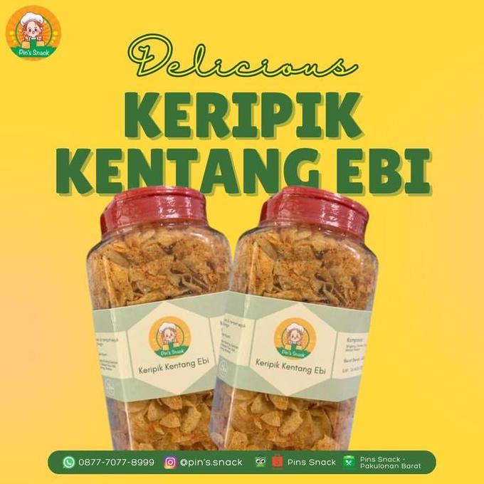 Kripik Ebi Kentang/Kripik kentang /Cemilan kripik ebi ketang Makanan Food LA