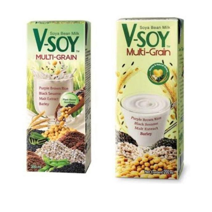 Cow- Vsoy Multi Grain Soya Susu Kedelai 200 Ml 1 Dus 48 Pcs