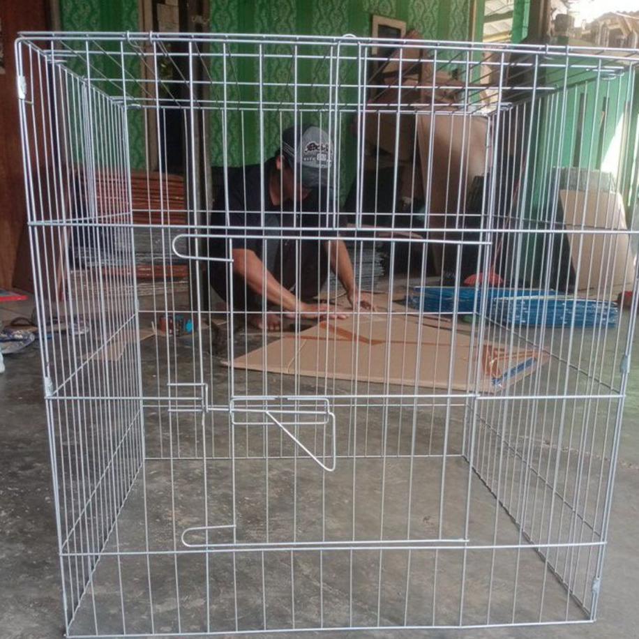 Kurungan Ayam Kotak 60 X 60 X 60, Kandang Jemur Ayam Besi Tebal,Praktis,Lipat,Anti Karat, Polder Coa