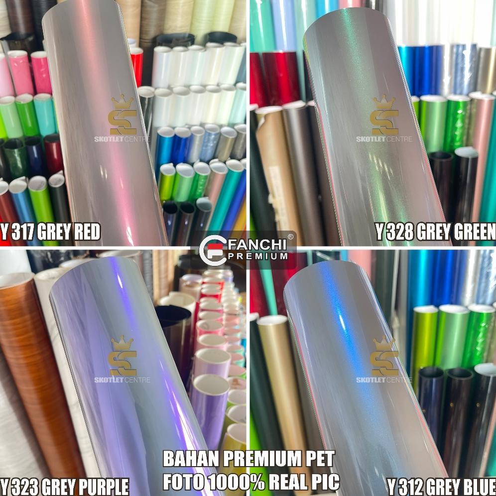 READY STOCK Stiker Skotlet Lembayung Sticker Motor Magic Candy Glossy Sticker Bunglon Gloss Grey Fli