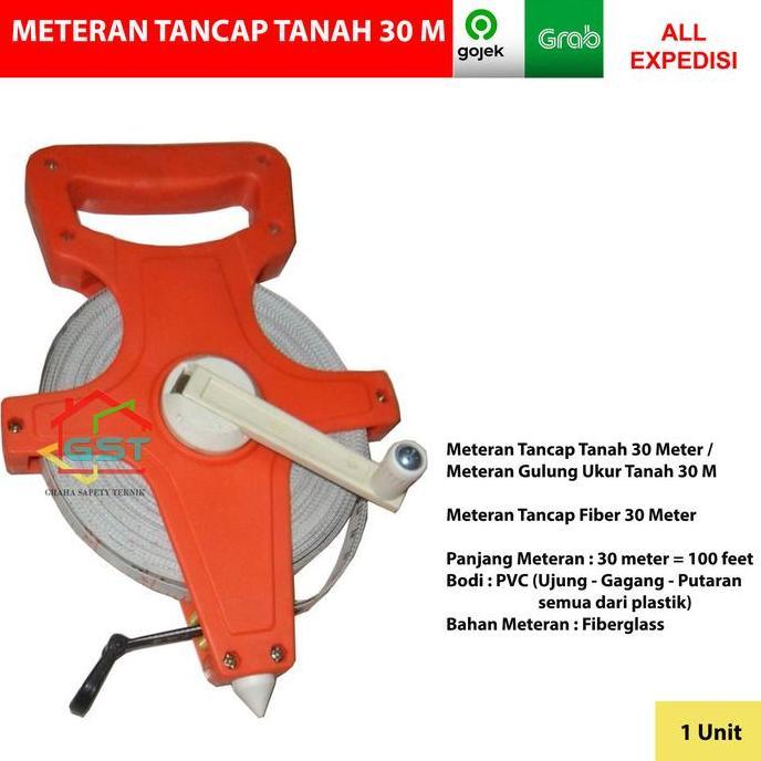 meteran tancap tanah 30m / meteran gulung ukur tanah 30 meter