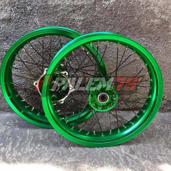 Velgset Supermoto KLX 230 Hijau Velg 17 300 350 Velk Set Sumo KLX230