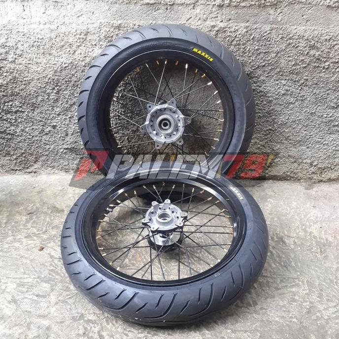 Wheelset CRF 150 Supermoto Expedition Velg 300 350 Tromol Silver Black