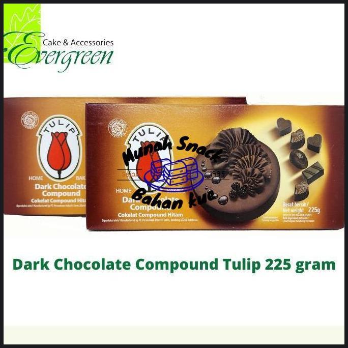 DARK CHOCOLATE COMPOUND 225G COKLAT DARK TULIP PREMIUM
