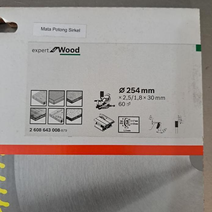 Bosch Circular Saw Blade Mata Gergaji kayu Circular 10" 10 60T 60 Wood