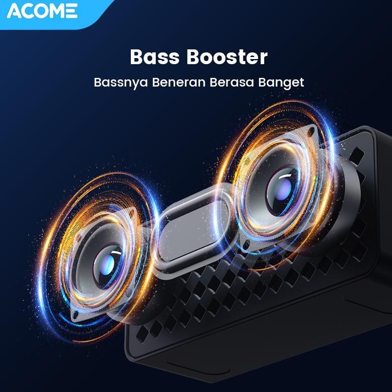 NEW SPEAKER BLUETOOTH ACOME A16 SUPER BASS BOOSTER RECOMENDED GARANSI RESMI 12 BULAN