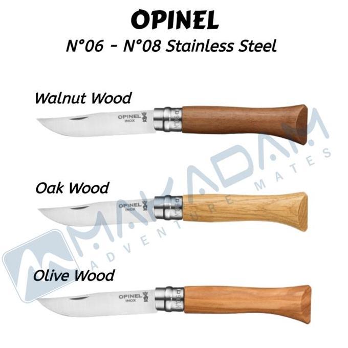 Opinel N08 Stainless no 8 walnut Oak Olive Wood Camping