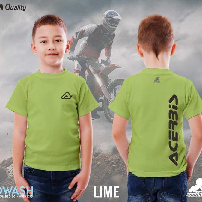 Kaos anak biowash ultrasoft 24s reguler motif 1 Sablon ACERBIS Kaos Premium Lengan Pendek TRAIL