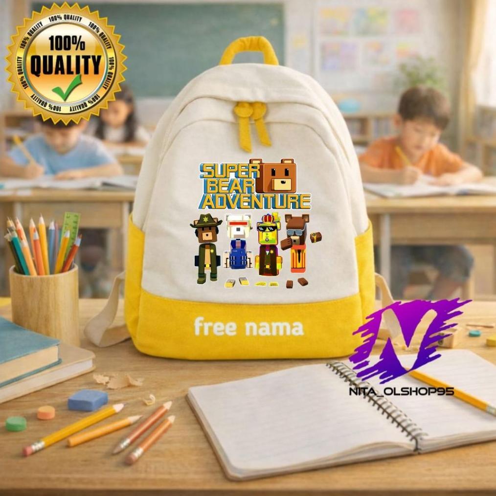PROMO TERBARU TAS SUPER BEAR ADVENTURE TAS RANSEL ANAK SEKOLAH / TAS SUPER BEAR ADVENTURE