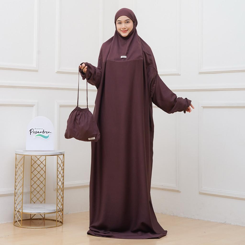 Mukena Rayon Twill Premium Hafsha Abaya Mukena Jumbo Rayon Lengan Resleting Mukena Abaya Ekslusive