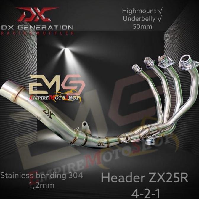 DX Header Leher Knalpot ZX25R ZX 25 R ZX25 R ZX4 untuk Silencer Leovince dan Arrow