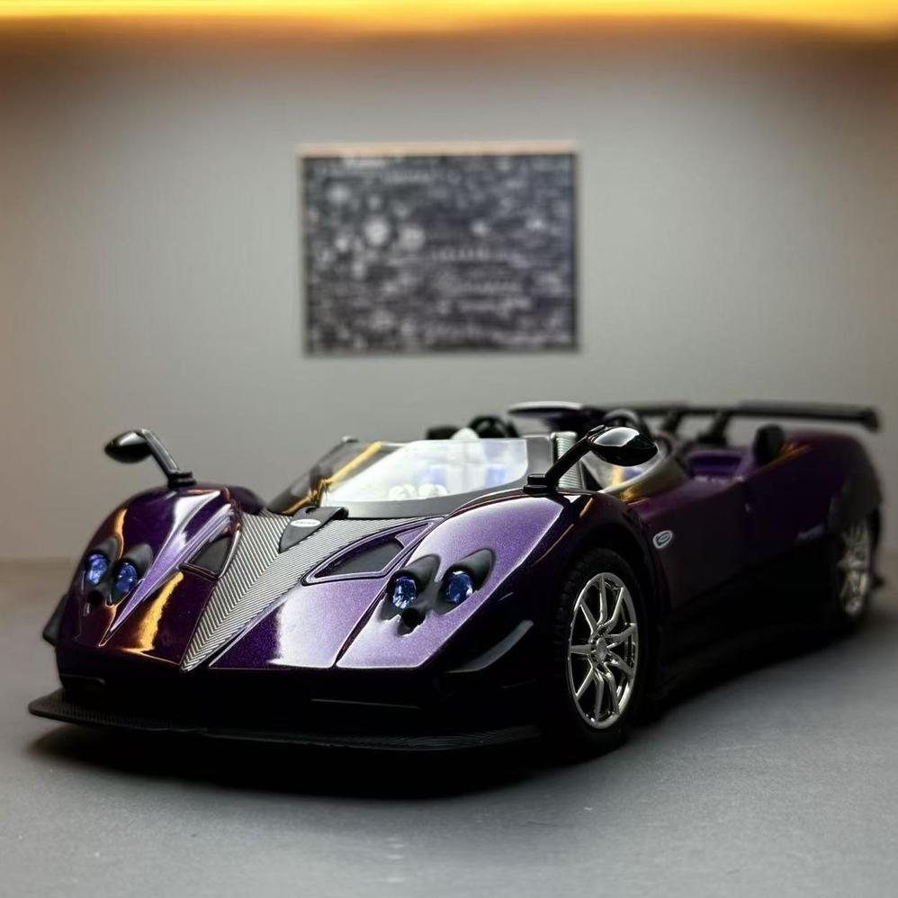 (R341) Diecast Pagani Zonda HP barchetta 1:24 Pajangan Mainan Hadiah With Light Sound & Pullback