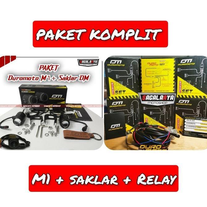 PAKET KOMPLIT LAMPU DUROMOTO M1 SAKLAR DAN RELAY SET ORINAL DM M 1