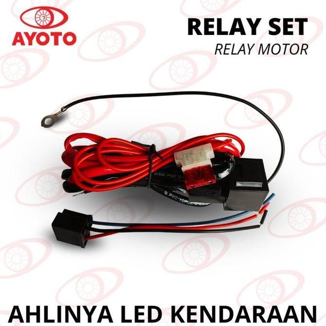 KABEL RELAY SET LAMPU MOBIL MOTOR LED & HID H4 HI LOW / BILED PROJECTOR AYOTO