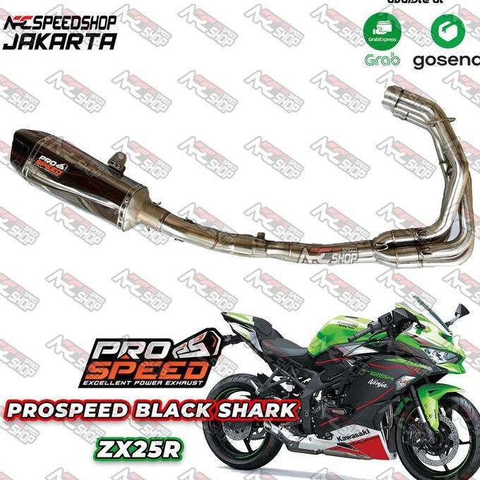 Knalpot Prospeed Shark Black PREDATOR UNDERBELLY VIPER PYTON UNDERBELLY / HHMOUNT Kawasaki ZX25R ZX2