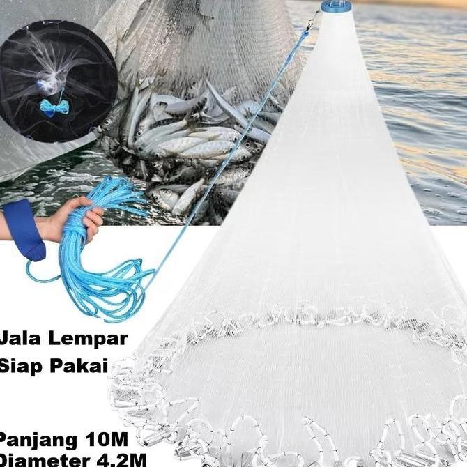 CAST A NET JARING JALA LEMPAR NILON PERANGKAP TANGKAP IKAN UDANG SIAP PAKAI PANCING IKAN FISHING THR