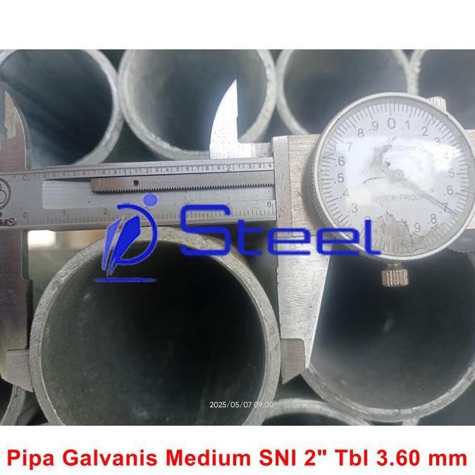 Pipa Galvanis 2" X 6M Tebal 1.0Mm 1.2Mm 1.4Mm 1.6Mm 1.8Mm 2.0Mm 2.3Mm 2.9Mm 3.6Mm Sch40 Sch80 | Pipa