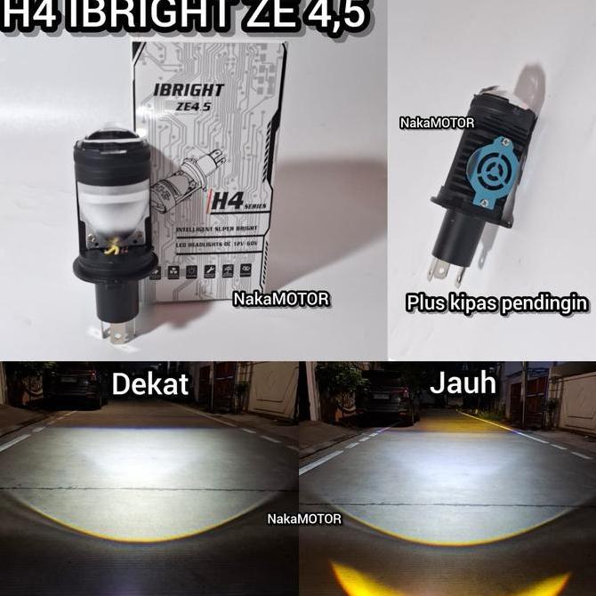 IBRIGHT lampu Utama LED ZE4,5 H4 Biled Laser