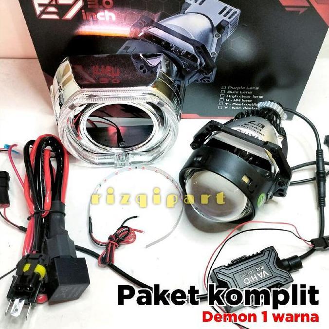 Vahid Biled E7 paket komplit | led projector 3 inch pule HD lens satuan