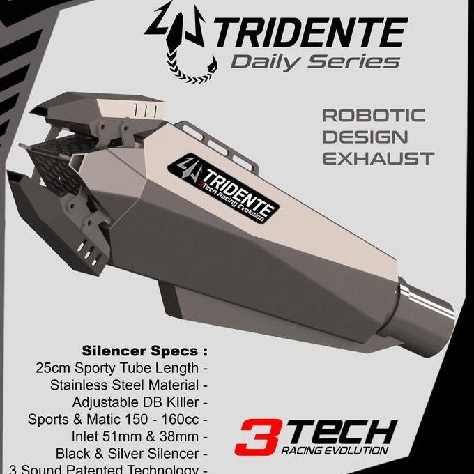250cc 1 silinder Fullsystem Knalpot Tridente Scoion Robotic Desn Ninja Mono Xmax Forza Scoio Ter CBR