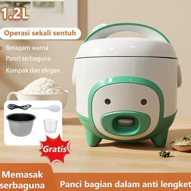 Mieia Rice Cooker Mini 1.2Liter Anti Lengket Portable Serbaguna Magic Com Kecil Low Watt YS