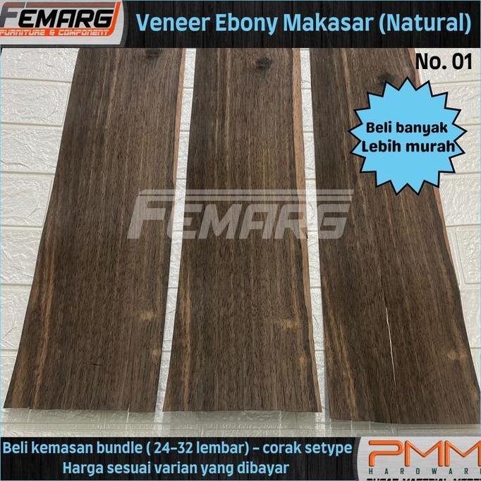 EBONY NATURAL VENEER VINER KULIT KAYU ASLI NATURAL EBONY