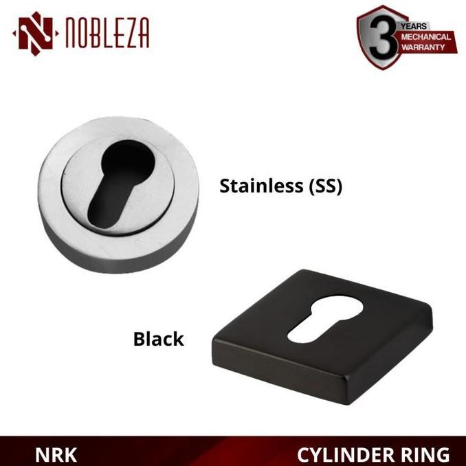 NOBLEZA Tutup Kunci Pintu Ring Cover Silinder Kotak Bulat Stainless Black