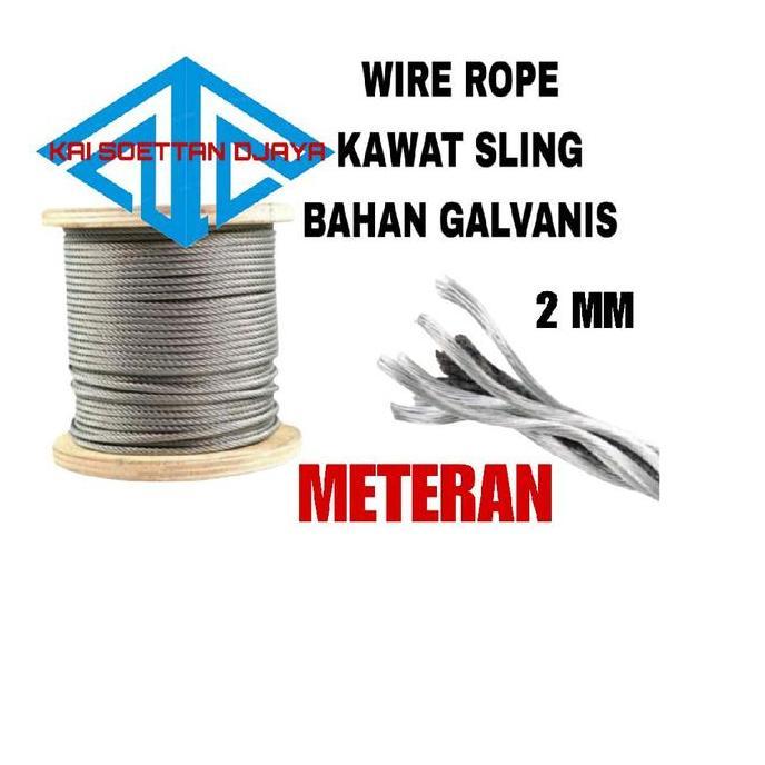 Sling Baja 2Mm/Kawat Baja 2Mm/Seling Baja 2Mm Galvanis